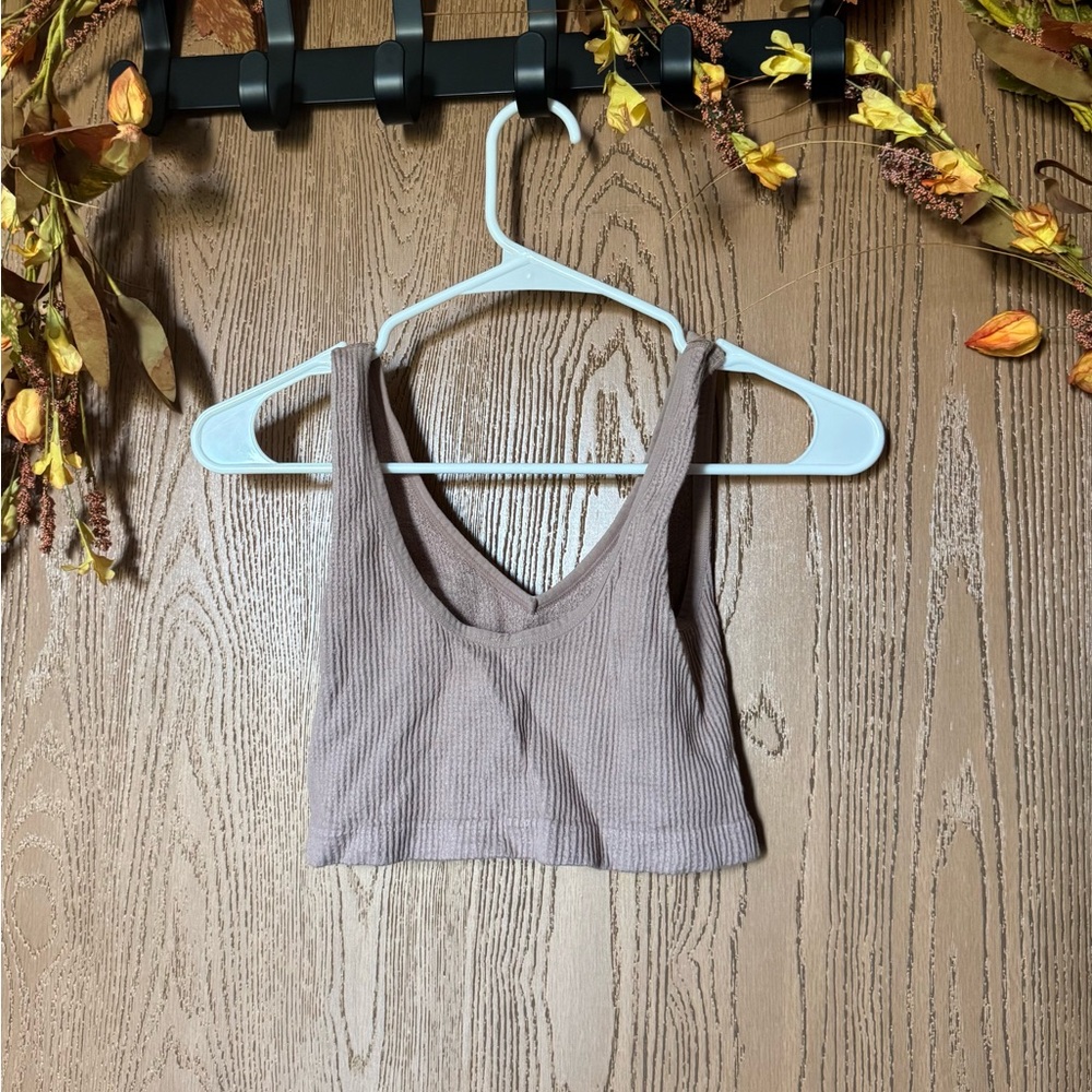 Women's Ribbed Tank Top - Taupe